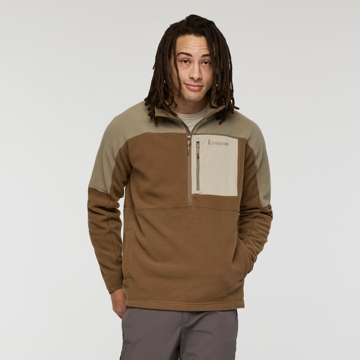 1200x1200png-F25MAbrazoFleeceHalf-ZipJacketStoneandDune_001.png Abrazo Fleece Half-Zip Jacket - Men's - Image 1