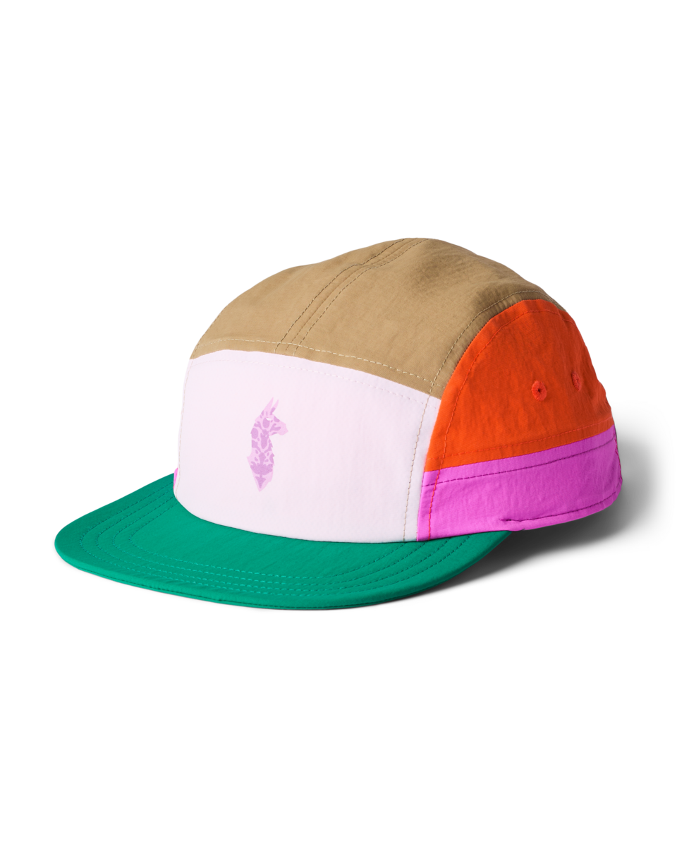 S26UCotopaxiXFreePeopleTech5-PanelHatPowderPinkandGreenGlow_F.png Cotopaxi X FP Movement Tech 5-Panel Hat - Image 1