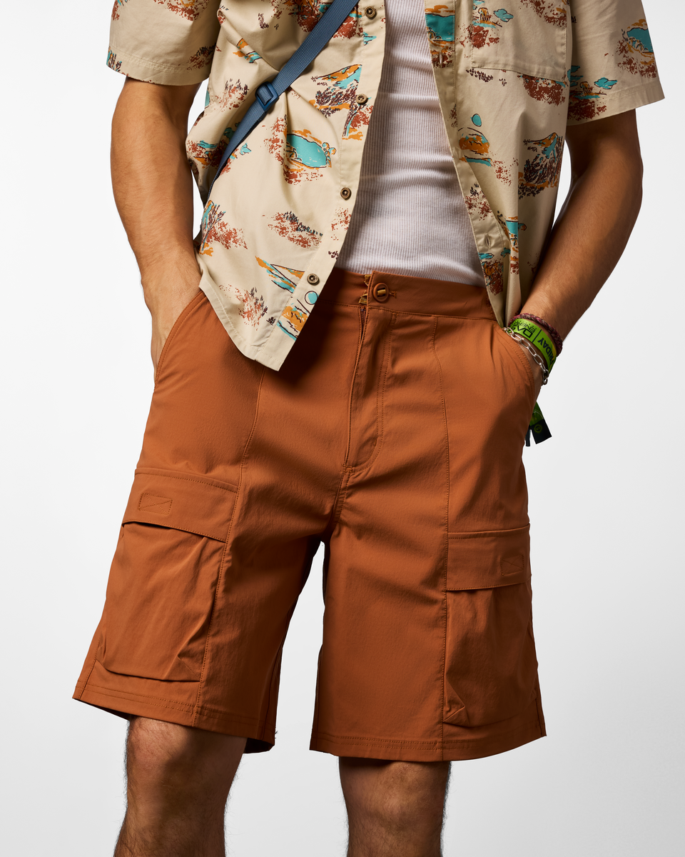 s26-m-coraje-tech-cargo-short-whiskey-01.png Coraje Tech Cargo Short - Men's - Image 1